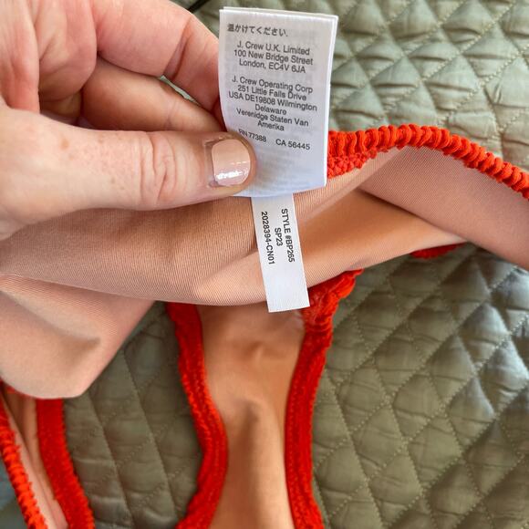 J. Crew Textured hipster full-coverage bikini bottom Guarana Orange Size Small‎ - Picture 14 of 14